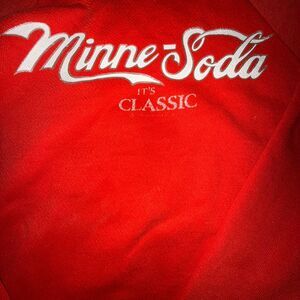 Vintage Men's Red and White Large crewneck Sweatshirt